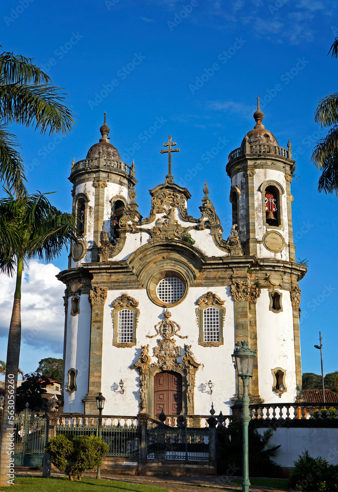 Baroque church in Sao Joao del Rei, Brazil 