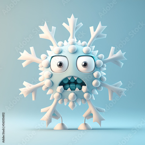 Cute Cartoon Snowflake Char...