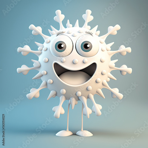Cute Cartoon Snowflake Char...