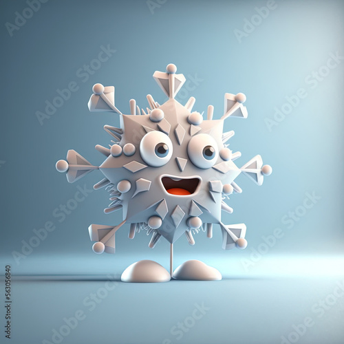 Cute Cartoon Snowflake Char...