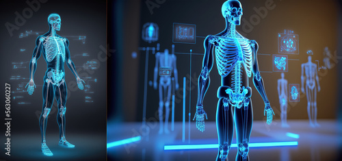 Tableau sur toile Human body low poly wireframe