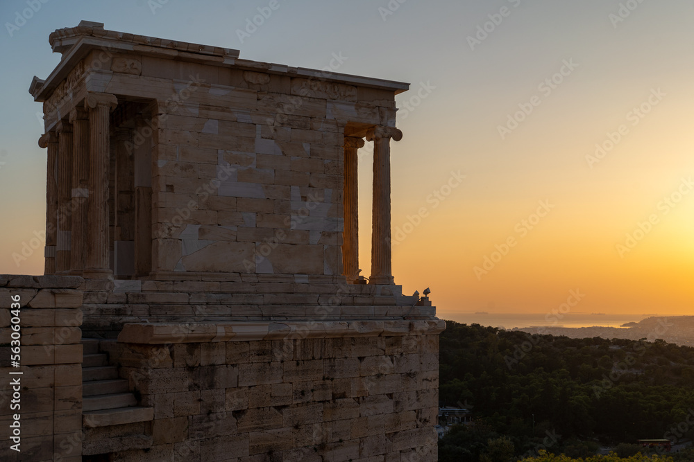 Temple of nike at sunset, Athens Greece