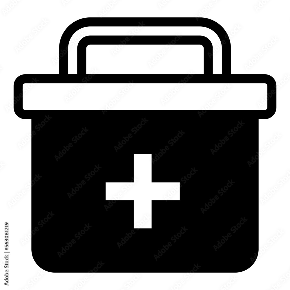 Fototapeta premium first aid kit icon. medicine emergency box