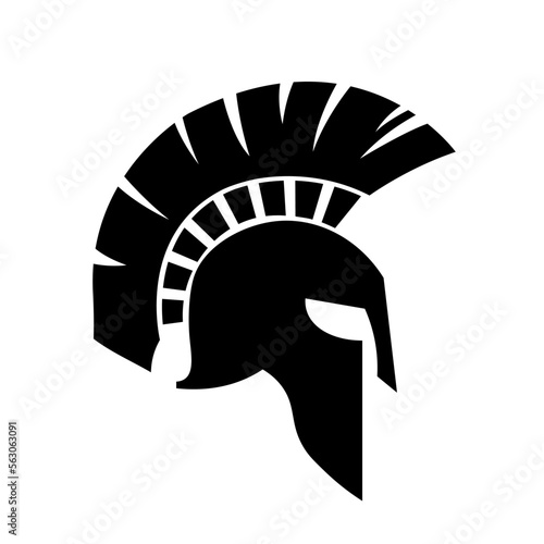 helmet of the spartan warrior symbol, emblem. Spartan helmet logo, vector illustration of spartan shield and helmet, spartan greek gladiator helmets armor. vector icon