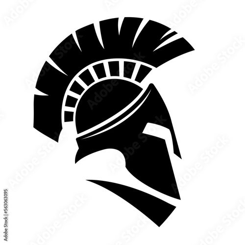 helmet of the spartan warrior symbol, emblem. Spartan helmet logo, vector illustration of spartan shield and helmet, spartan greek gladiator helmets armor. vector icon