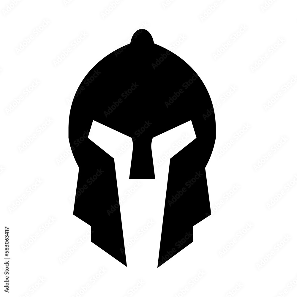 helmet of the spartan warrior symbol, emblem. Spartan helmet logo