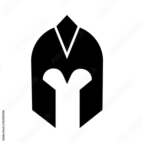 helmet of the spartan warrior symbol, emblem. Spartan helmet logo, vector illustration of spartan shield and helmet, spartan greek gladiator helmets armor. vector icon