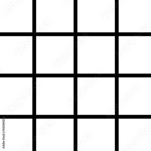 Grid Line Icon. Vector sign drawn with black thin line. Editable stroke. Perfect for UI, apps, web sites, books, articles