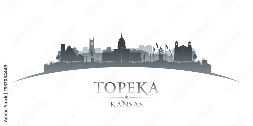 Topeka Kansas city silhouette white background