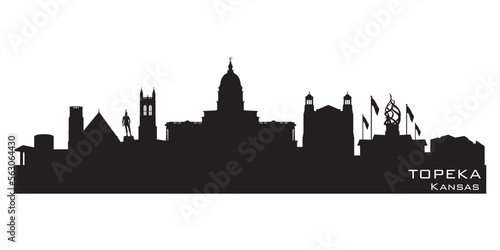 Topeka Kansas city skyline vector silhouette photo