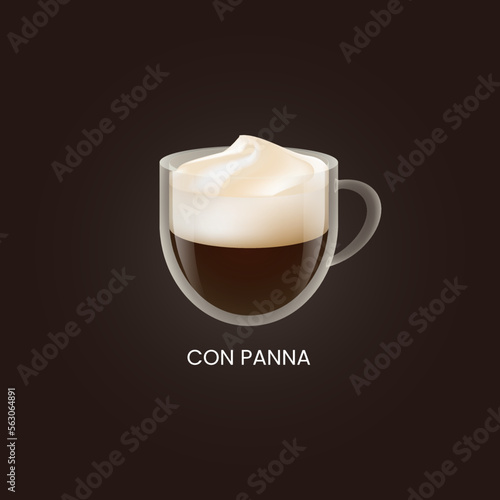 Delicious con panna. Drink vector illustration design	
