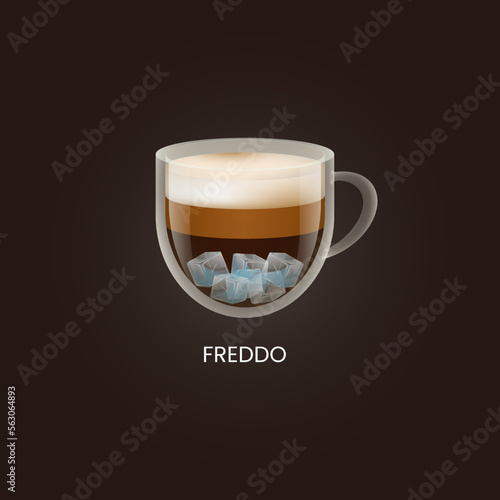 Delicious freddo icon. Drink vector illustration design