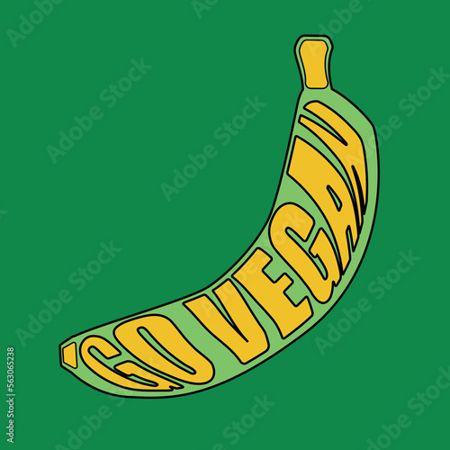 retro green banana go vegan