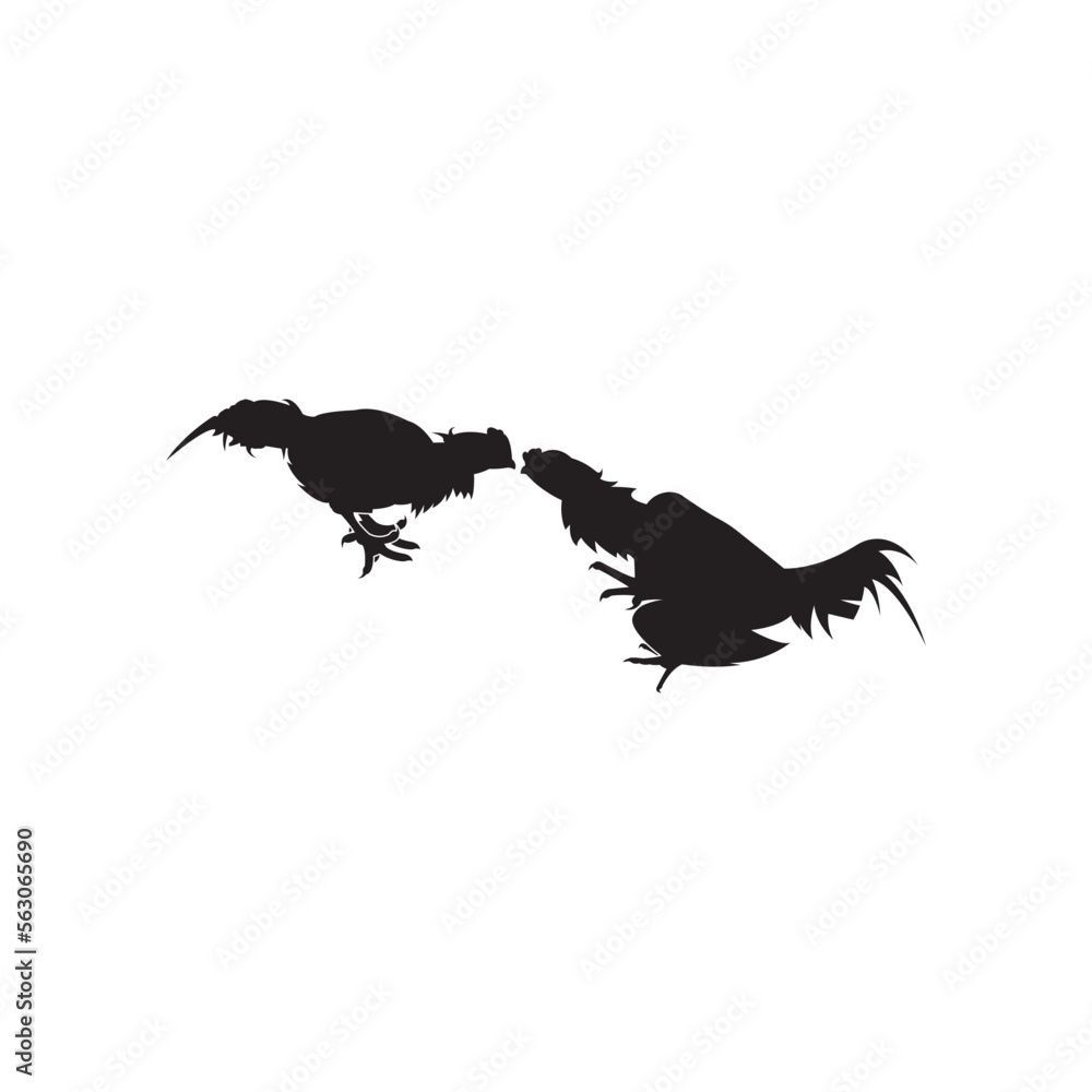 Silhouettes of fighting cocks. Vector illustration isolated on white background Silhouettes of fighting cocks. Vector illustration isolated on white background