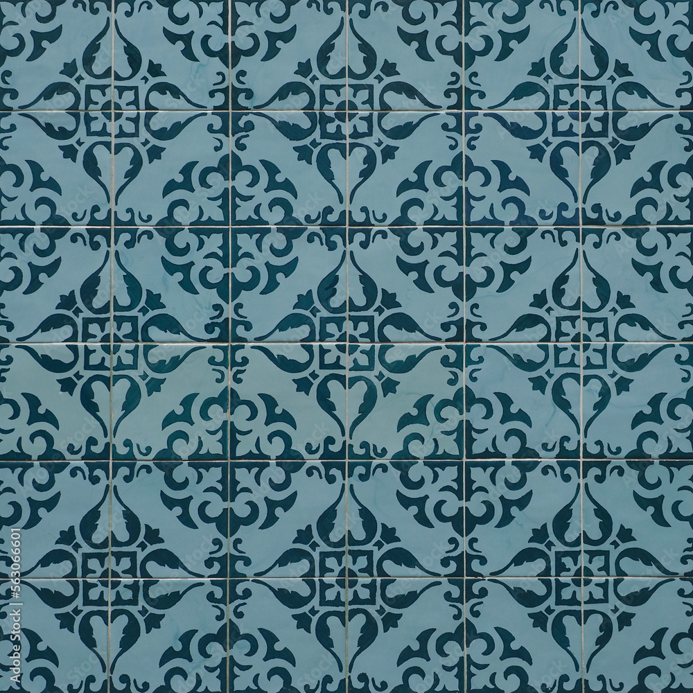 Fragment of building wall with colorful ceramic wall tiles, Azulejo close up. Abstract decorative background, textured ornate pattern for design or backdrop. Traditional ornate Portuguese architecture Fragment of building wall with colorful ceramic wall tiles, Azulejo close up. Abstract decorative background, textured ornate pattern for design or backdrop. Traditional ornate Portuguese architecture