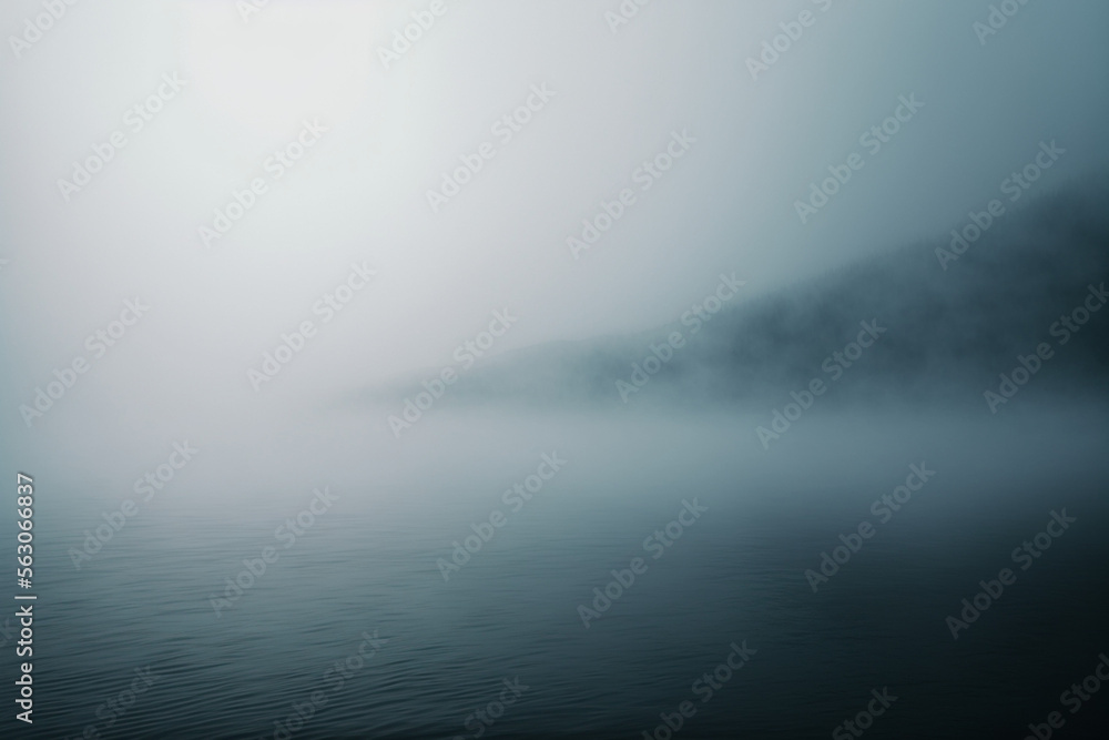 body of water covered in heavy fog made by generative ai body of water covered in heavy fog made by generative ai