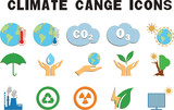 vector of the climate change icons