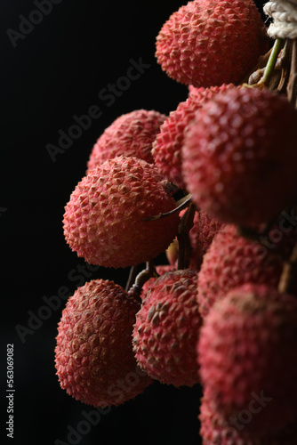 fresh lychee fruit in bundle bundle