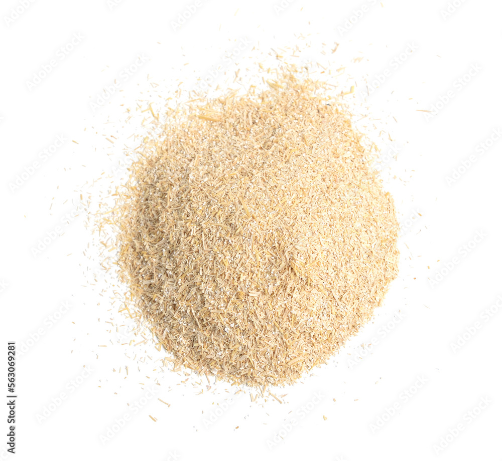 Oats miller's bran isolated on white background Oats miller's bran isolated on white background