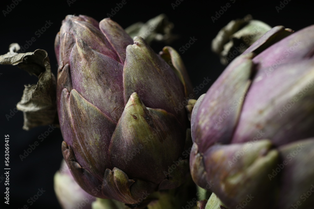 Obraz premium close up of purple artichoke heads