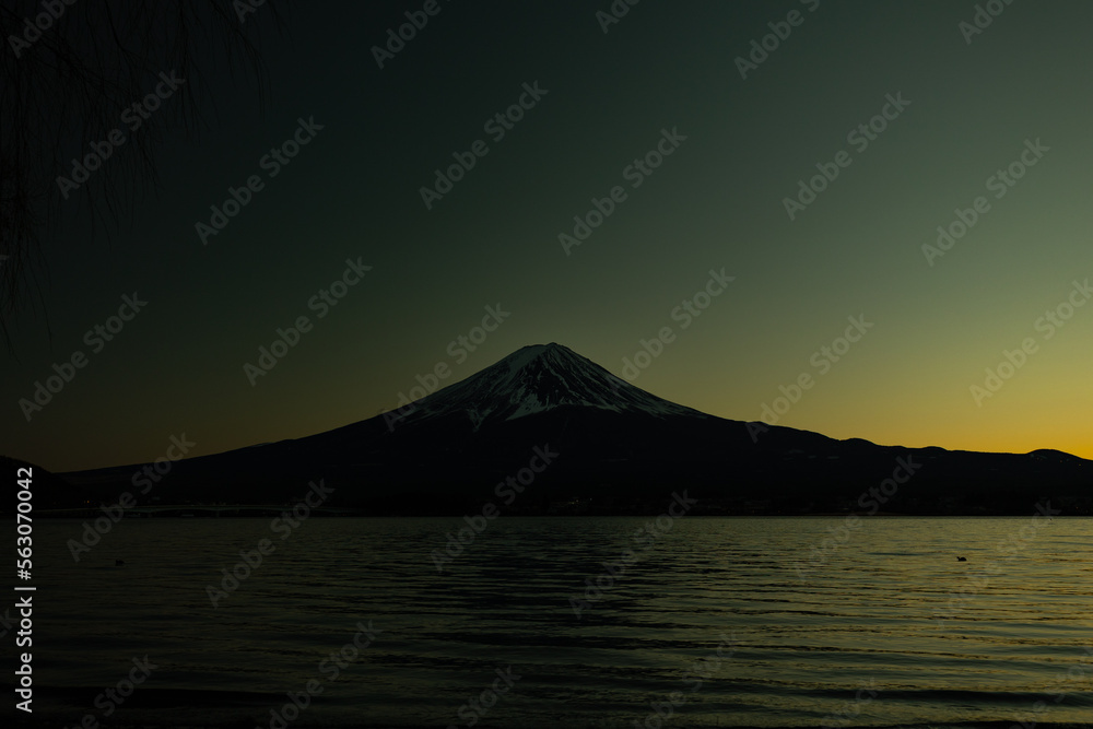 Sunrise at Mount Fuji, Lake Kawaguchi, Japan