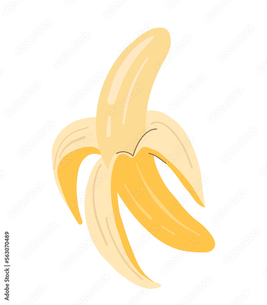 Vector illustration banana.Half-peeled banana. Vector illustration banana.Half-peeled banana.
