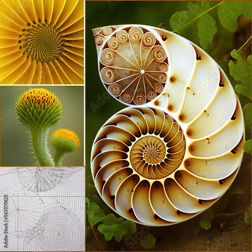 Fibonacci Sequence and Gold Proportion made with generative AI