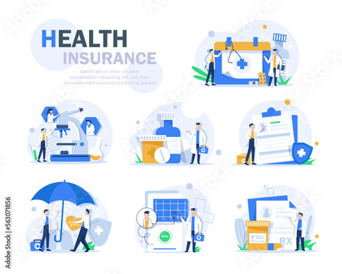 Medical landing page. Online clinical consult with diverse doctors. Healthcare vector concept. Medical doctor, clinic consultation webpage, medicine hospital illustration