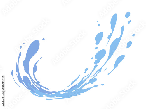 水のエフェクトのイラスト_カーブ