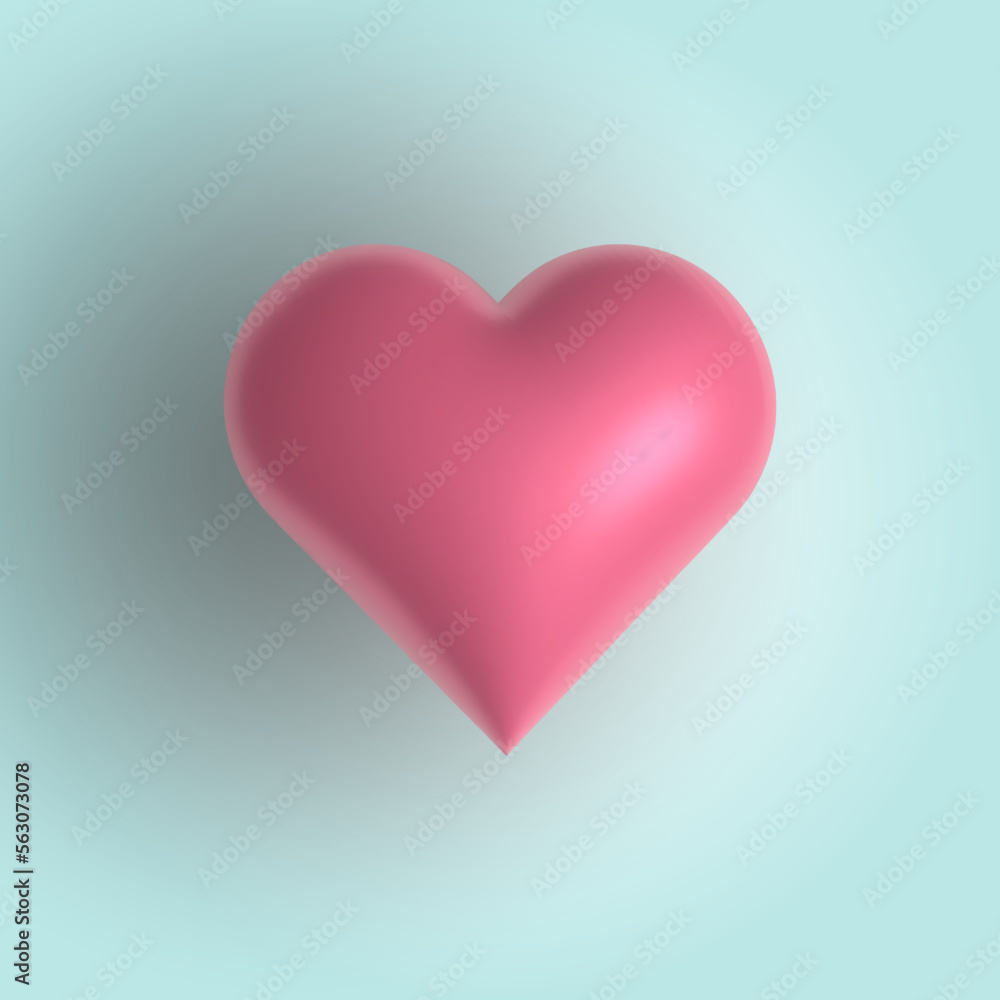 3D Heart icon vector illustration