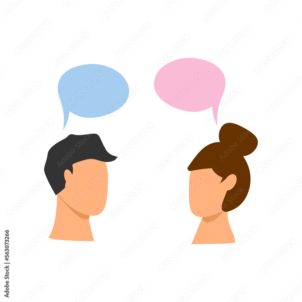 Two people talking. vector illustration