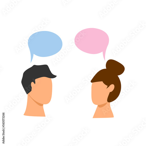 Obraz na płótnie Two people talking. vector illustration w salonie