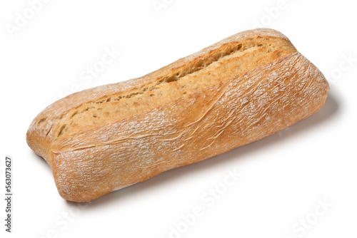 Photos Traditional Italian whole fresh baked ciabatta bread isolated on white backgroun