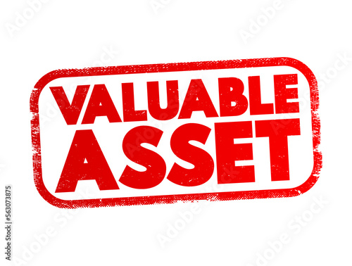 Valuable Asset text stamp, concept background