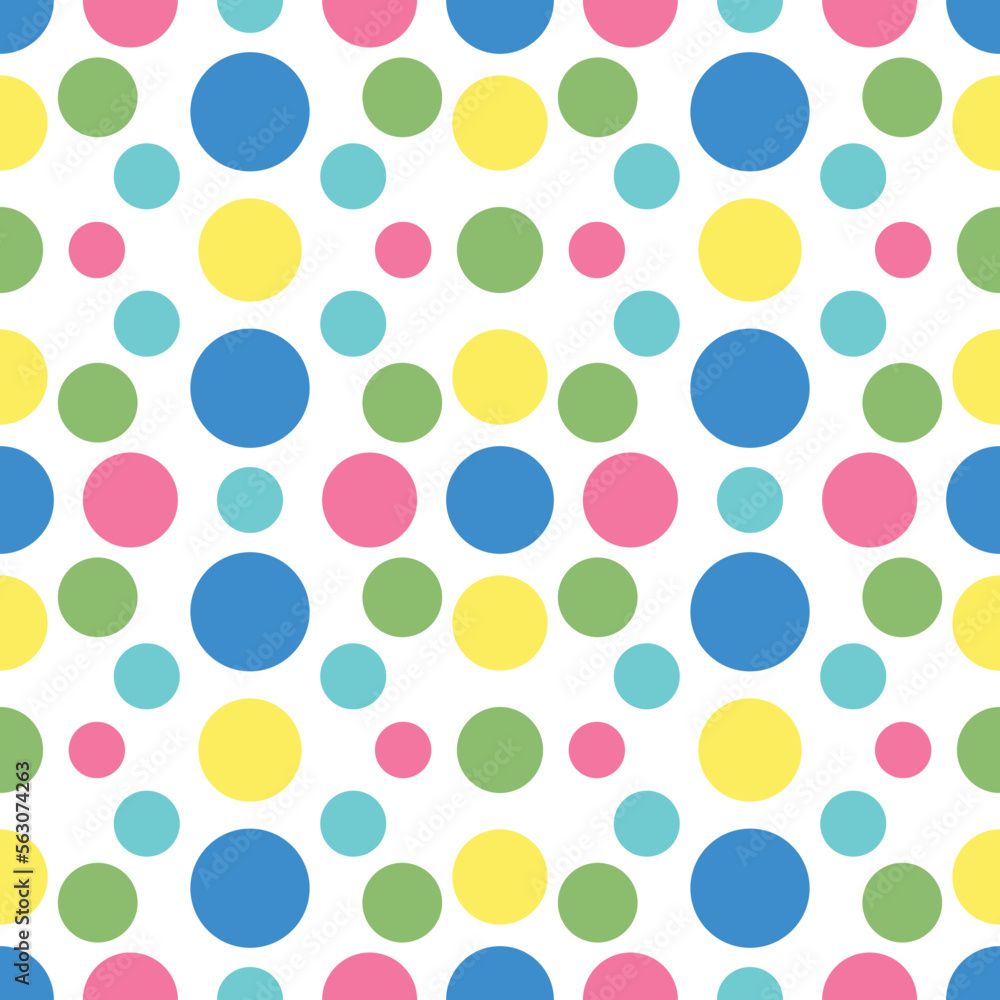 Cute pattern geometric style. Circle dot cycle pattern white pink blue green yellow pastel background party. Abstract,vector,illustration. For texture,clothing,wrapping,decoration,carpet. Cute pattern geometric style. Circle dot cycle pattern white pink blue green yellow pastel background party. Abstract,vector,illustration. For texture,clothing,wrapping,decoration,carpet.