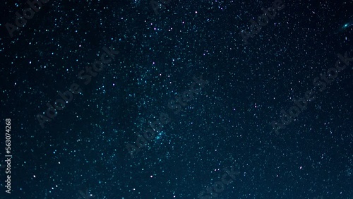 time lapse dark starry night sky with falling stars, HD 1080p
