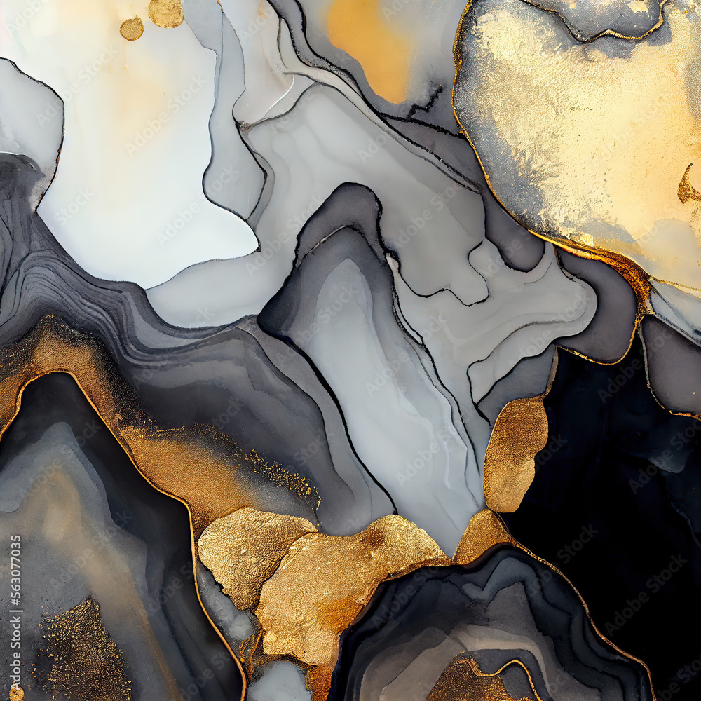 Luxury gold ink marble background. ai generative Luxury gold ink marble background. ai generative