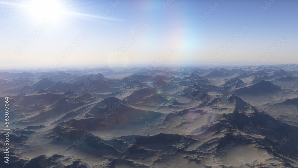 landscape on planet Mars, scenic desert scene on the red planet
landscape on planet Mars, scenic desert scene on the red planet