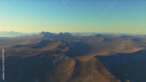 landscape on planet Mars, scenic desert scene on the red planet  © ANDREI