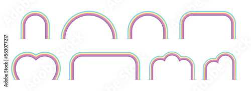 sweet pastel rainbow archway illustration vector collection