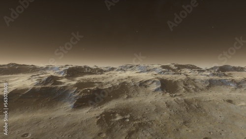 alien planet landscape, science fiction illustration, view from a beautiful planet, beautiful space background 3d render 