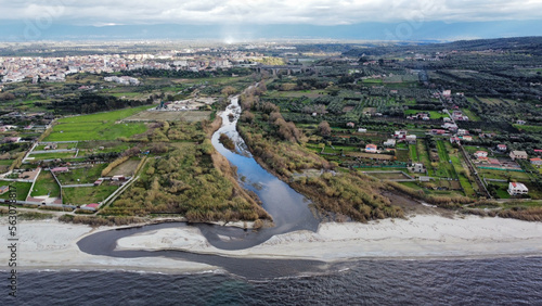The Petrace river, which flows into the gulf of Gioia Tauro