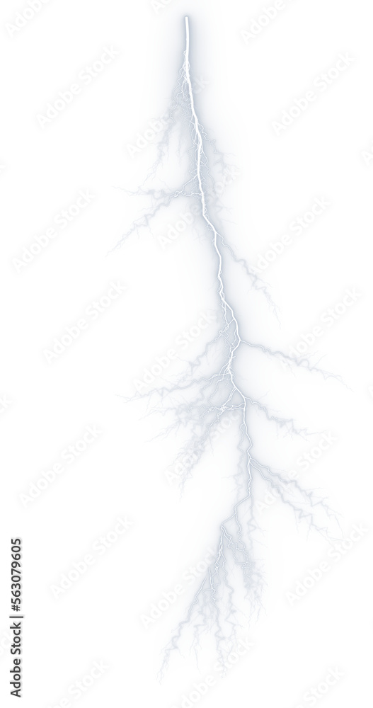 Obraz premium PNG illustration. bright flash of lightning. Thunderstorm isolated on transparent background.