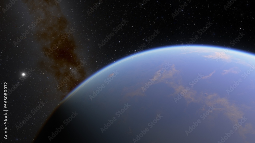 super-earth planet, realistic exoplanet, planet suitable for colonization, earth-like planet in far space, planets background 3d render
super-earth planet, realistic exoplanet, planet suitable for colonization, earth-like planet in far space, planets background 3d render