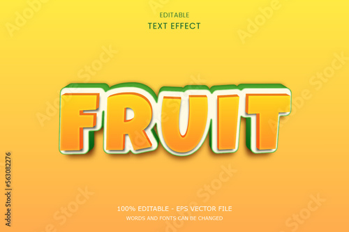 Fruit 3D editable text effect