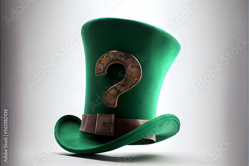 st patrick's day hat, leprechaun hat with question mark, generative ai
