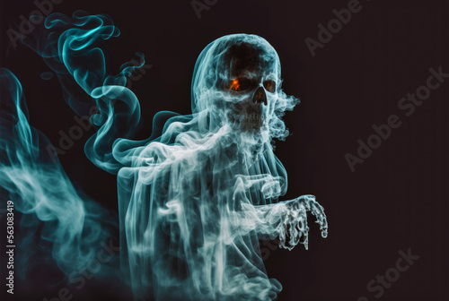 Smoking kills skull. Generative AI