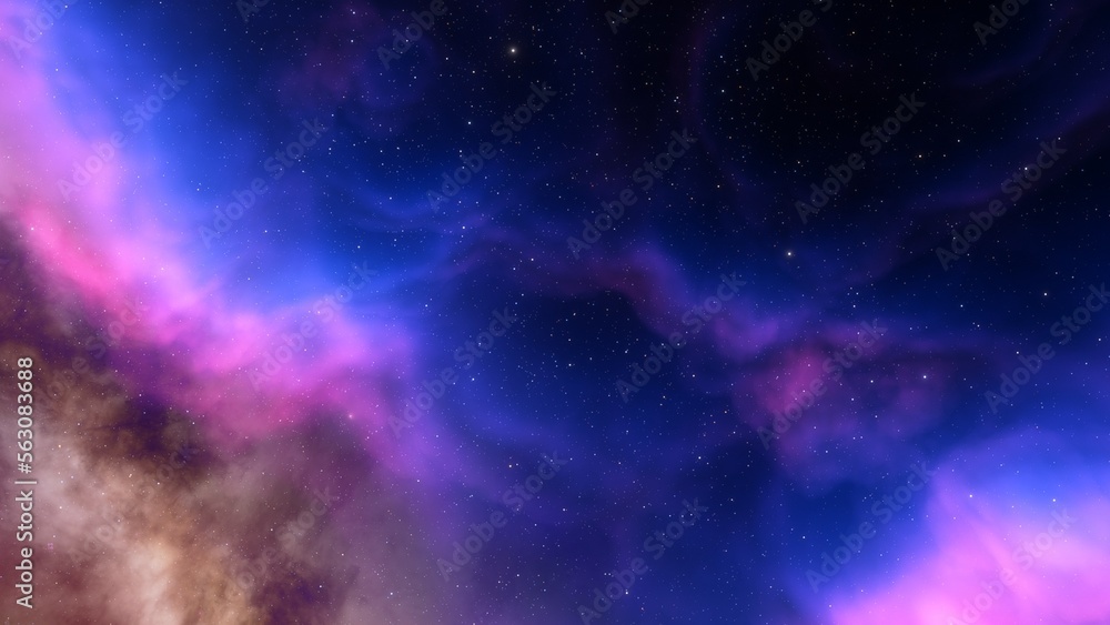 Naklejka premium Universe filled with stars, nebula and galaxy 