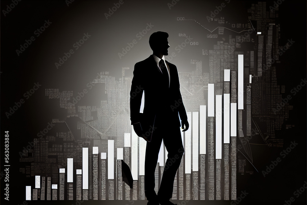Businessman business graph with Generative AI Businessman business graph with Generative AI