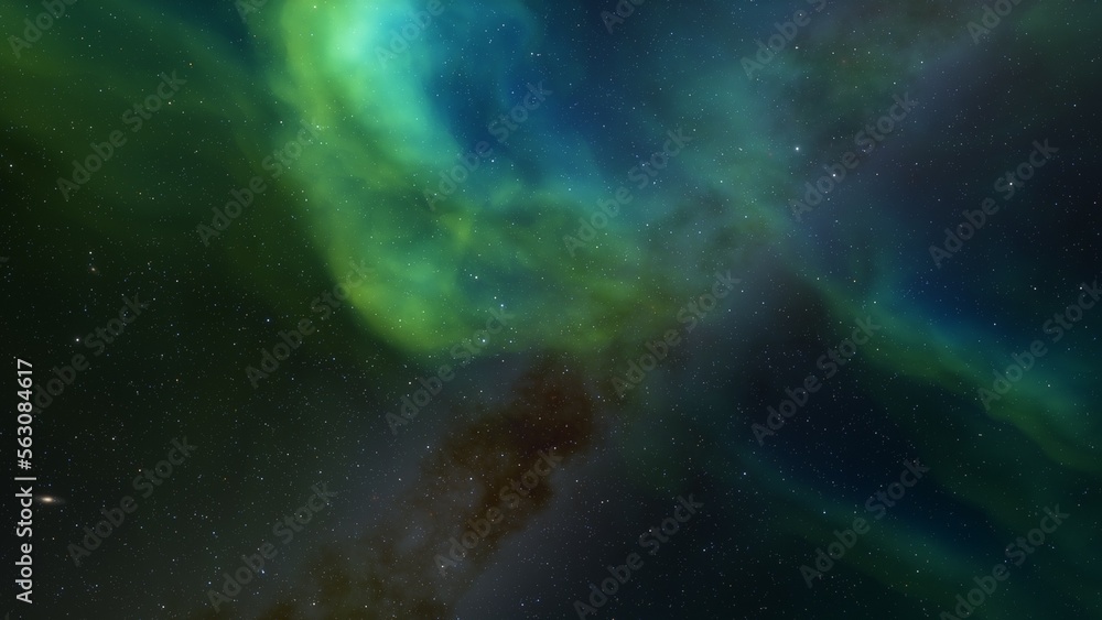 Fototapeta premium bright nebula, nebula in space, majestic red-purple nebula, beautiful space background 3D render 